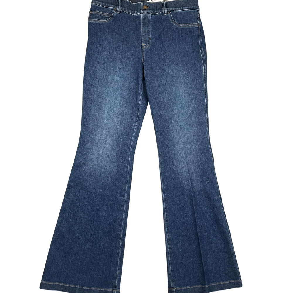 SPANX Jeans XLarge Authentic Blue 21164R Pullon Flare Stretch Shaping